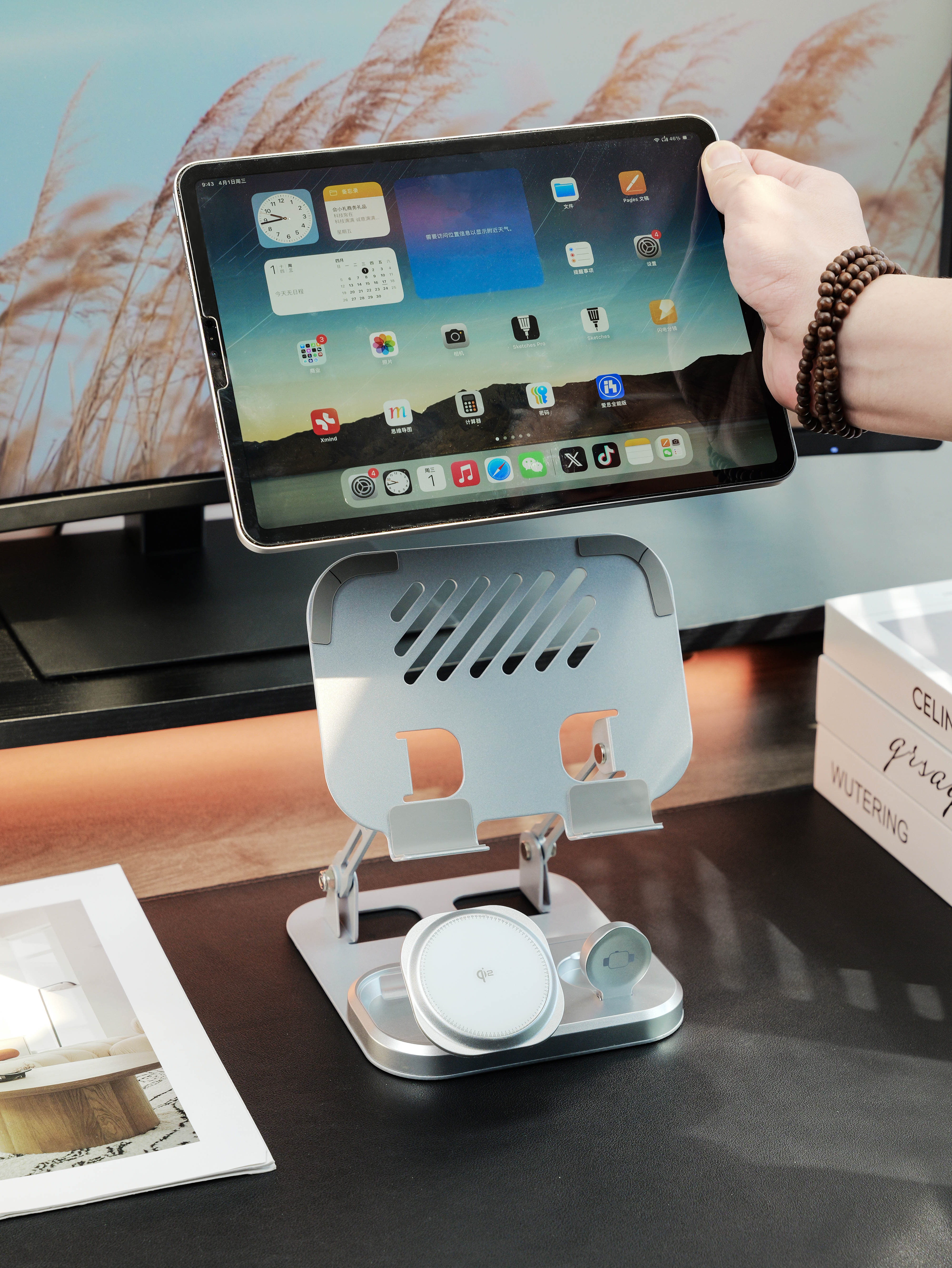 3-in-1 Tablet Stand Wireless Charging Station - product view 6