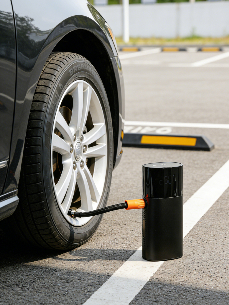 Car Accessories Gift Set with Wireless Charging Mount | Aromatherapy Diffuser, Air Pump & Parking Number Plate with Custom Logo