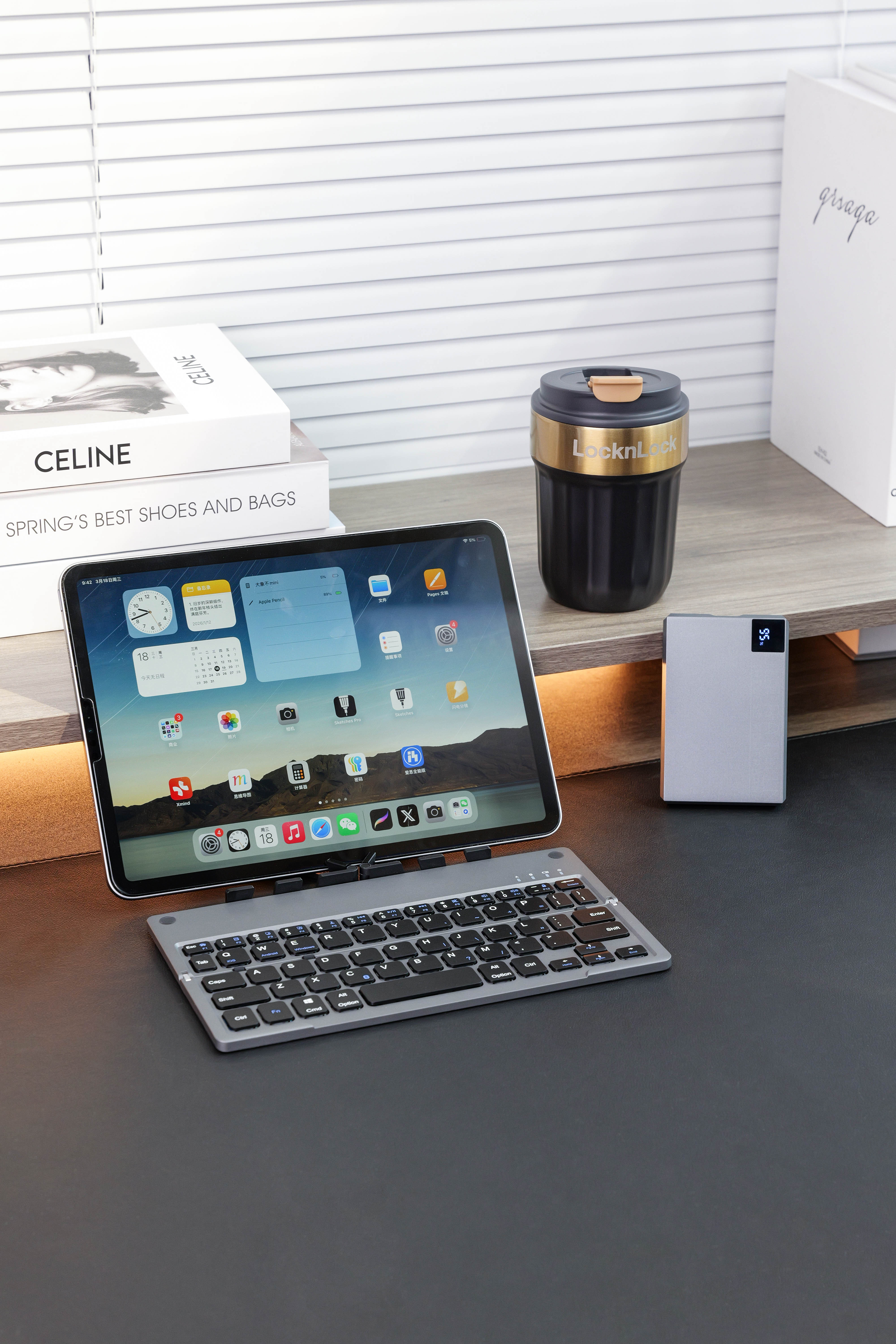 Foldable Keyboard, Power Bank and Tumbler Set - product view 10
