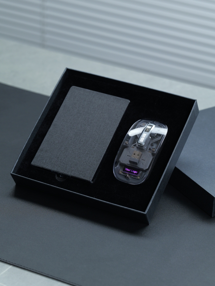 Transparent Foldable Wireless Keyboard & Mouse Gift Set | Portable Multi-Device Kit for Phone & Tablet with Custom Logo