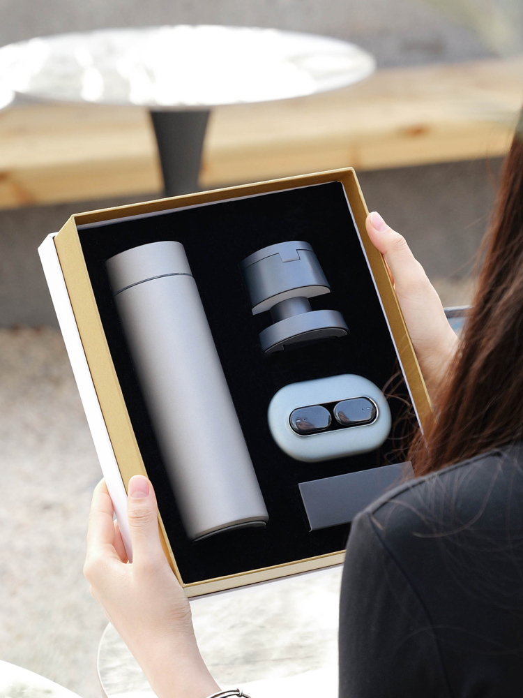 3-in-1 Mushroom Wireless Charging Gift Set with AI Translator Earbuds & Titanium Tumbler | Phone, Watch & Earbuds Charger | Custom Logo