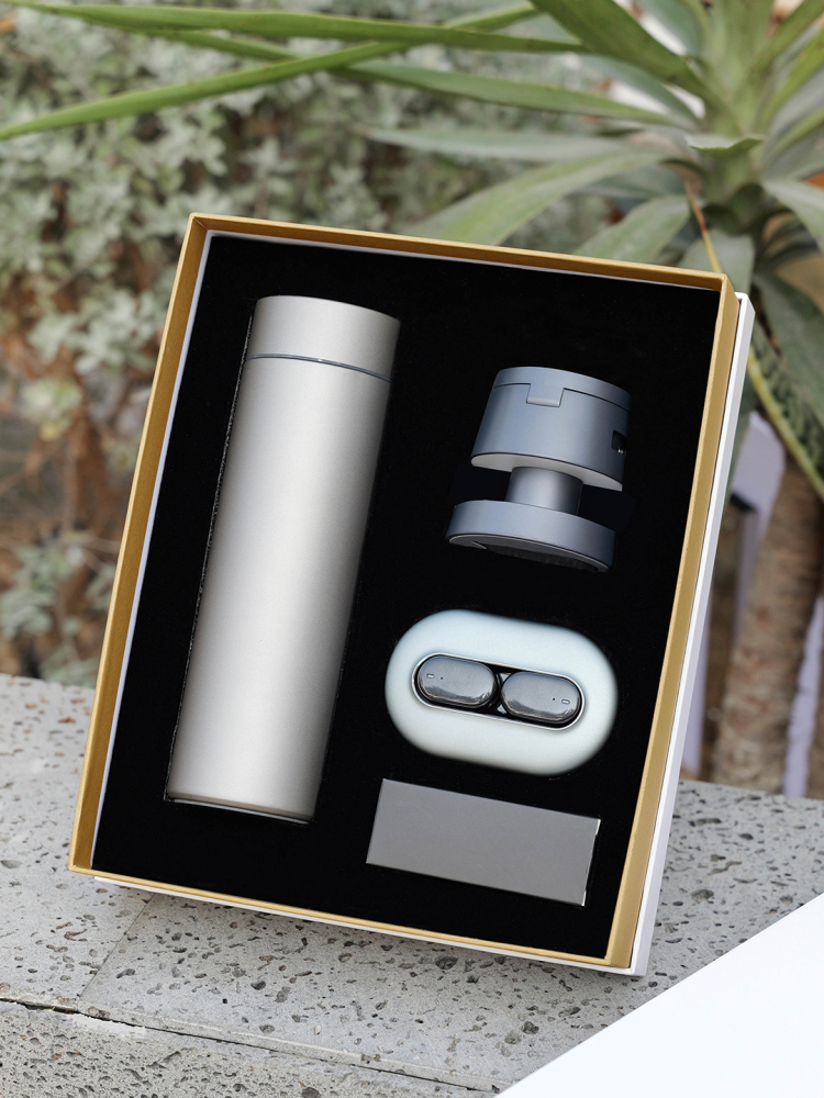 3-in-1 Mushroom Wireless Charging Gift Set with AI Translator Earbuds & Titanium Tumbler | Phone, Watch & Earbuds Charger | Custom Logo