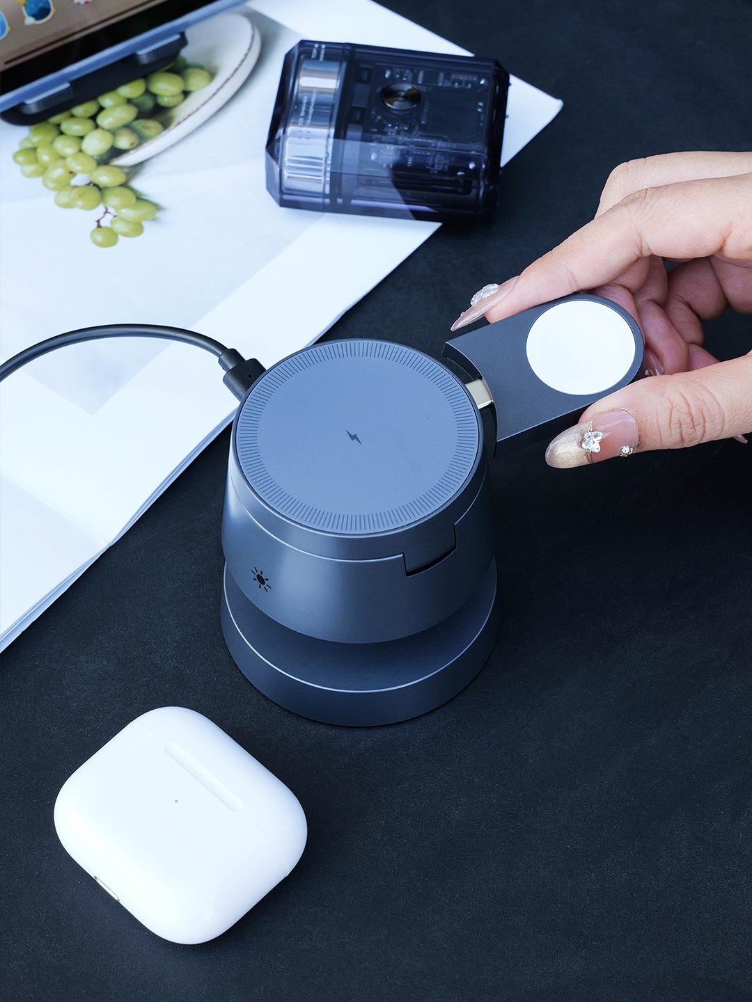 Mushroom Wireless Charger & Shaver Set - product view 5