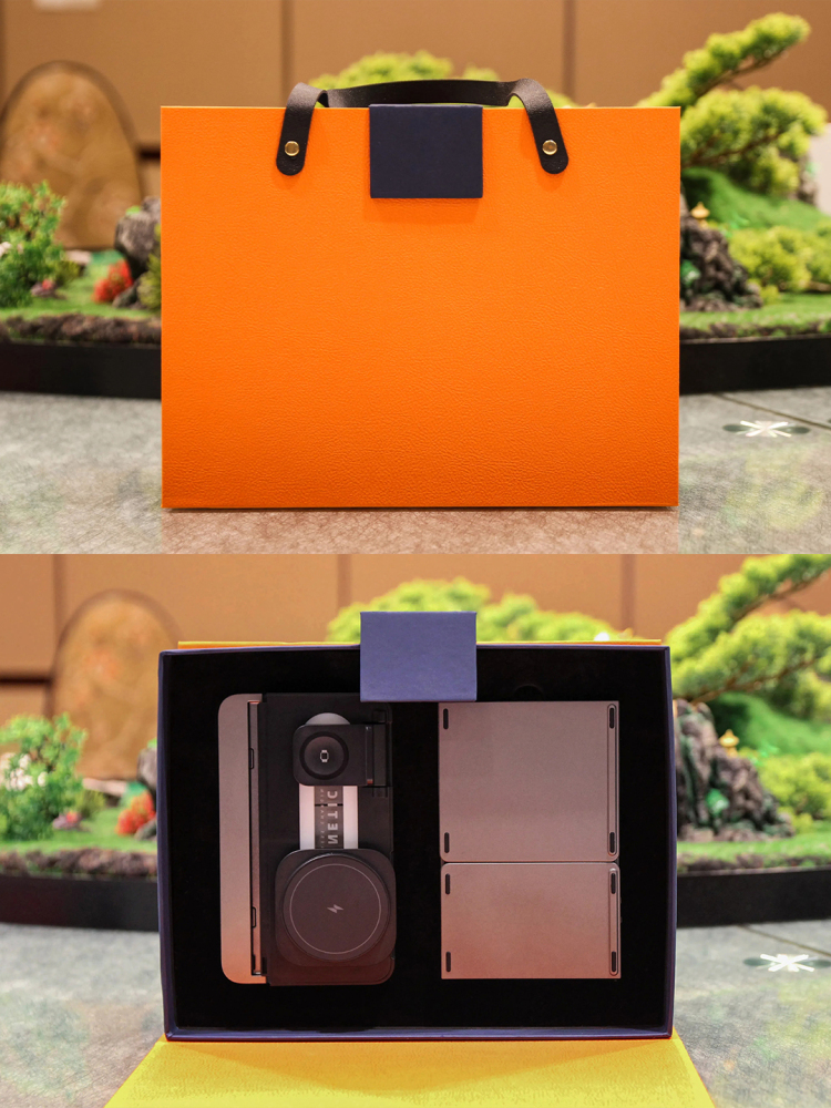 Foldable 3-in-1 Magnetic Wireless Charging Gift Set with Foldable Keyboard | Phone, Watch & Earbuds Charger | Custom Logo
