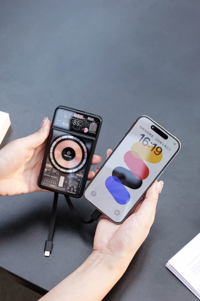 Transparent Magnetic Power Bank Gift Set with AI Translator Earbuds (150 Languages) | Smart Display Case | Custom Logo