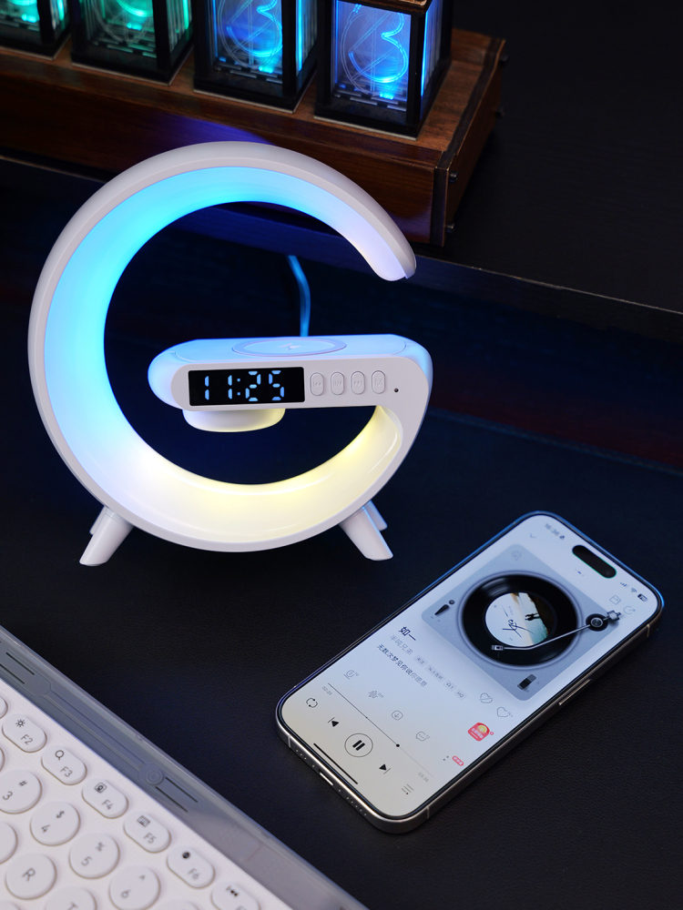 Moon Lamp Wireless Charging Gift Set with Bluetooth Speaker, Alarm Clock & Mini Power Bank | Custom Logo