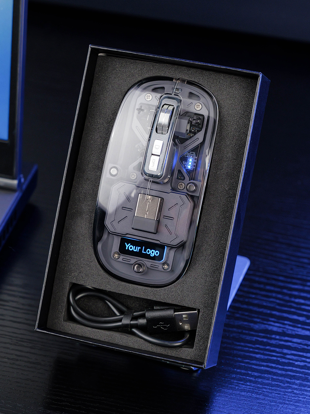 Transparent Wireless Mouse with Light-Up Logo - product view 5