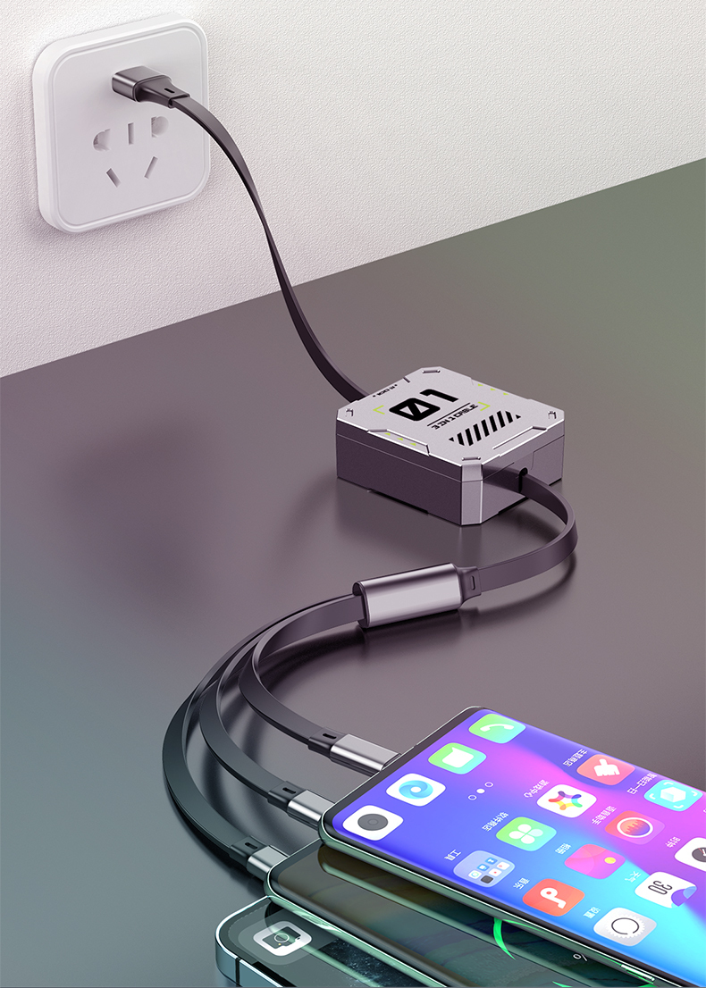 Logo 3-in-1 Retractable Charging Cable - product view 8