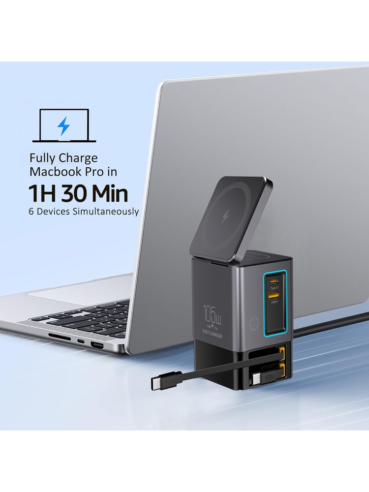 I116MAX 105W功率 6合1设计 GaN氮化镓方案 桌面充电站产品图 7