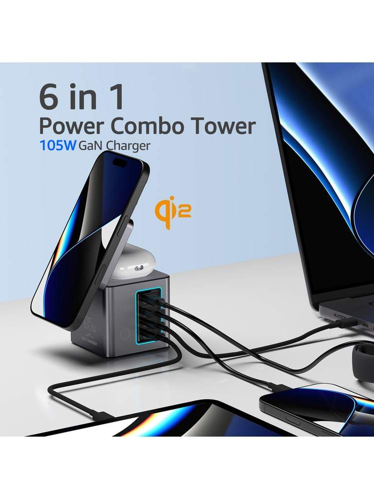 Logo i113 Max 105W Qi2 6-in-1 GaN Power Combo