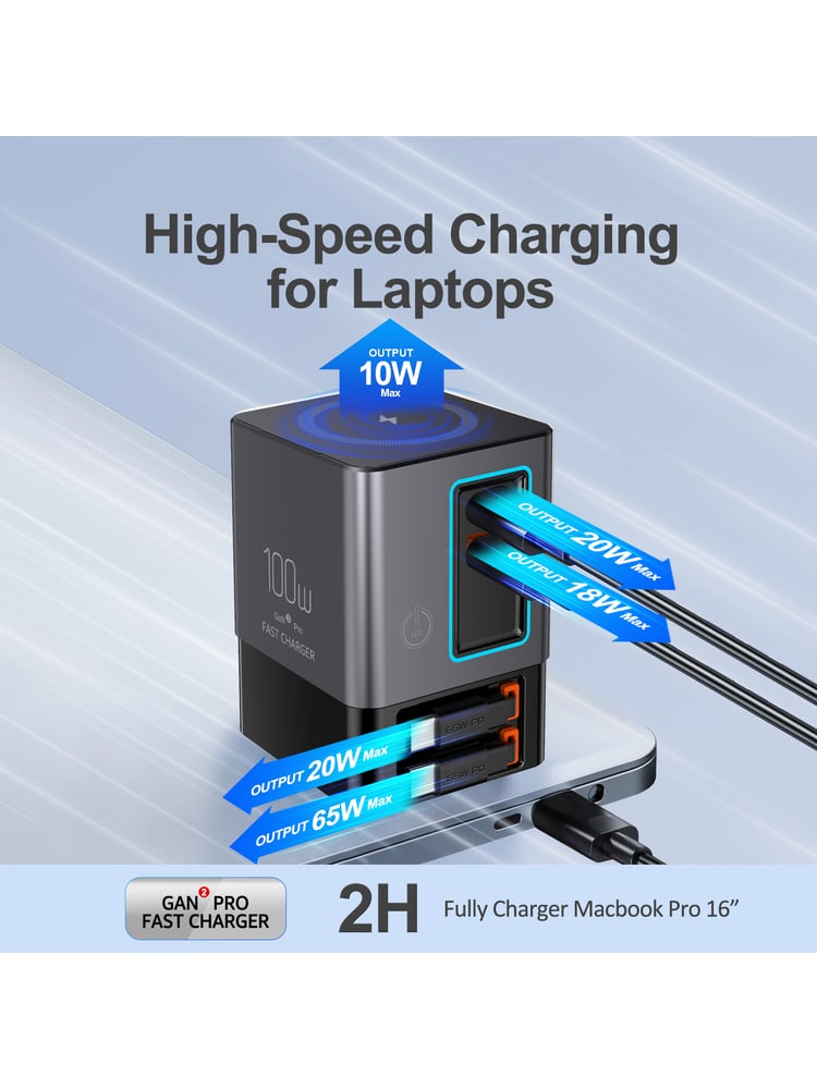 I116PRO 100W功率 5合1设计 GaN氮化镓方案 桌面充电站产品图 3