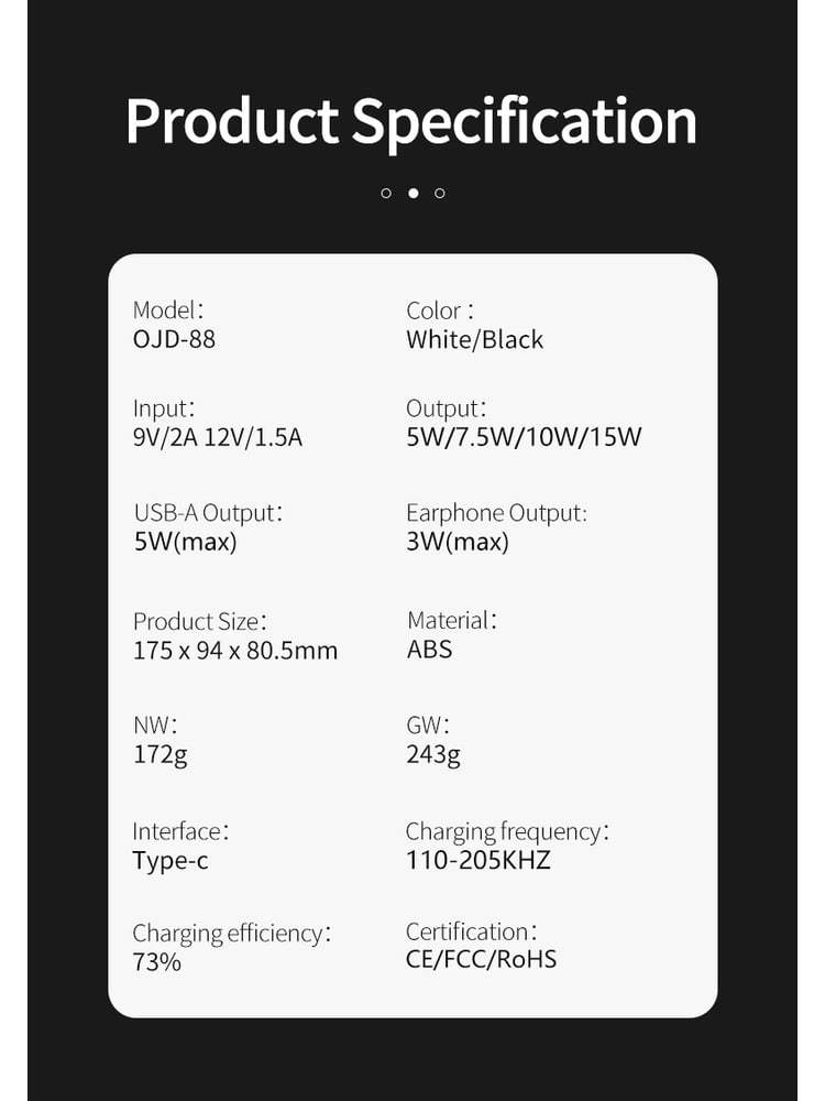 Logo OJD-88 Smart Wireless Charging Night - product view 8
