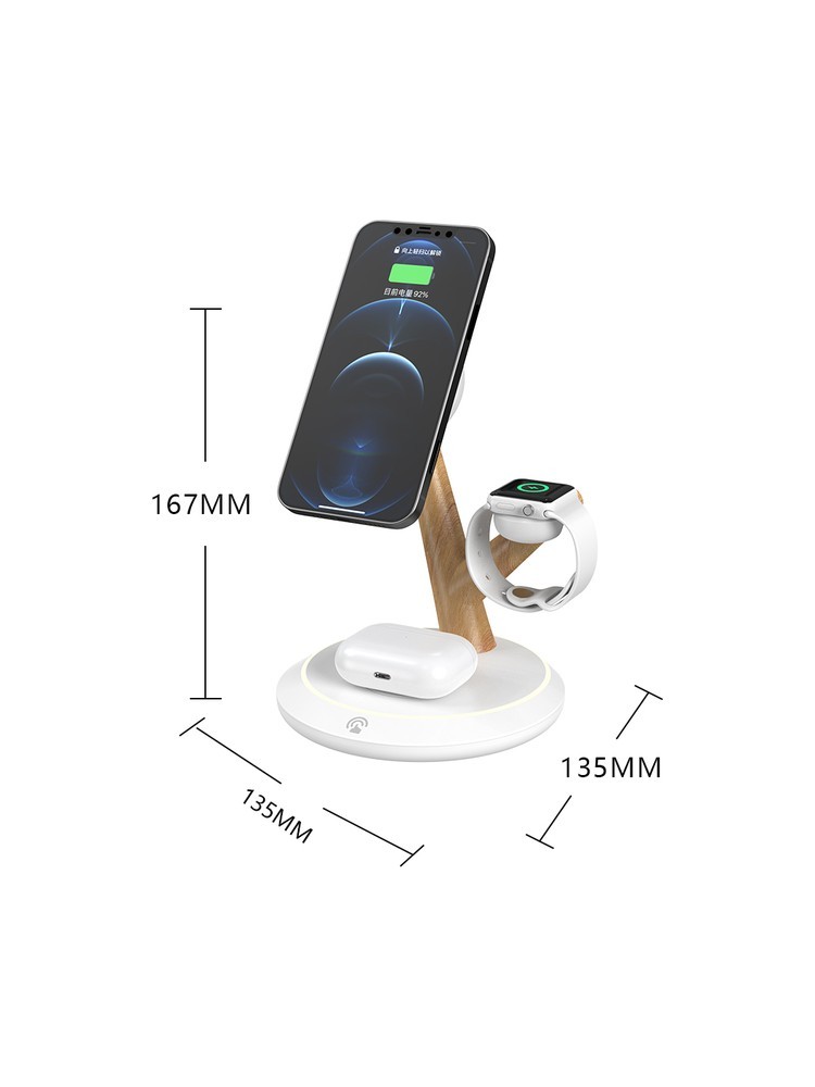 TH02 3-in-1 15W Magnetic Wireless Charging Station with LED Atmosphere Light - product view 5