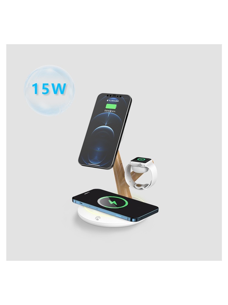 TH02 3-in-1 15W Magnetic Wireless Charging Station with LED Atmosphere Light - product view 8