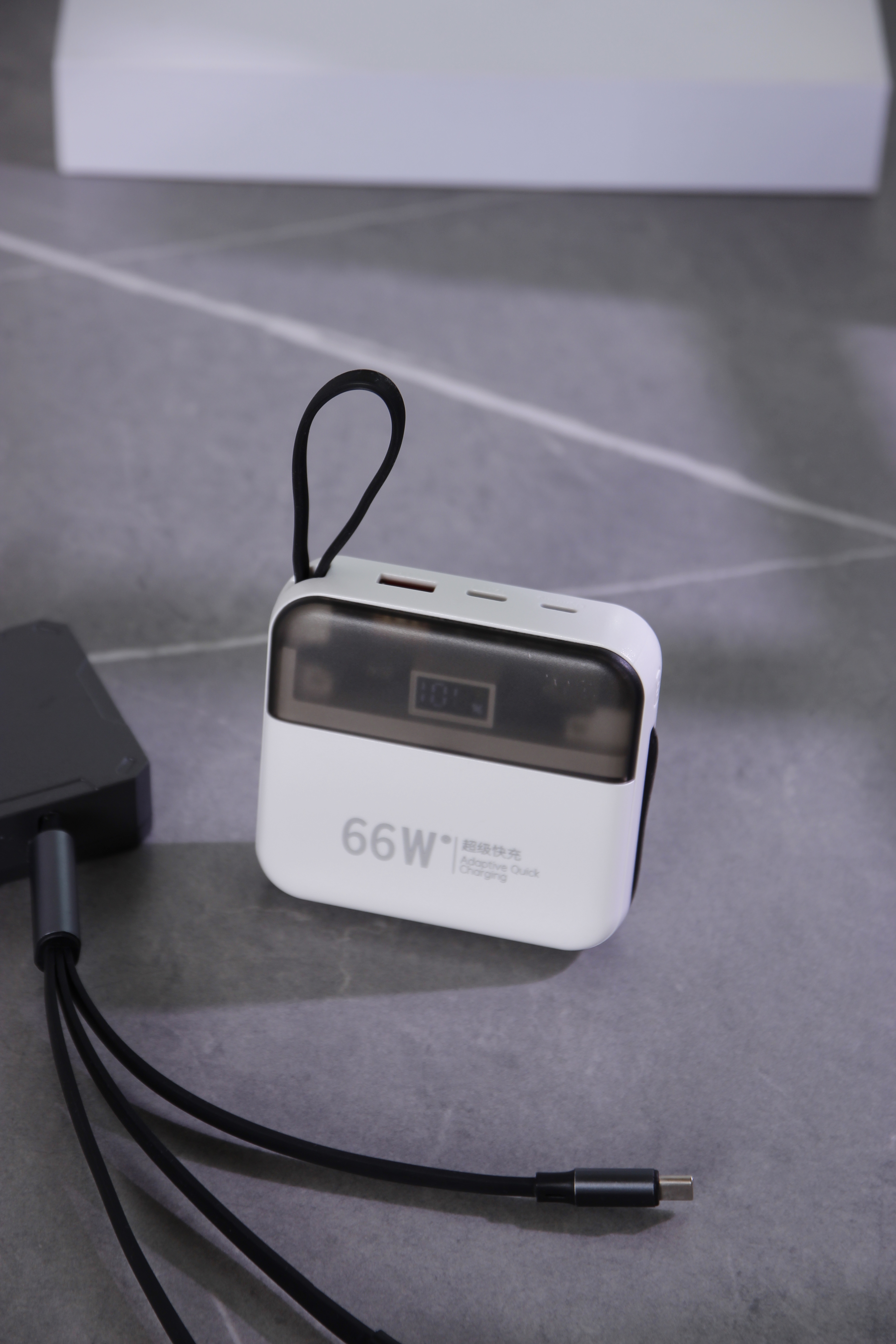 Power Bank with Built-in Cable, Fast Charging & Mecha 3-in-1 Charging Cable, 2-Piece Desk Tech Gift Set