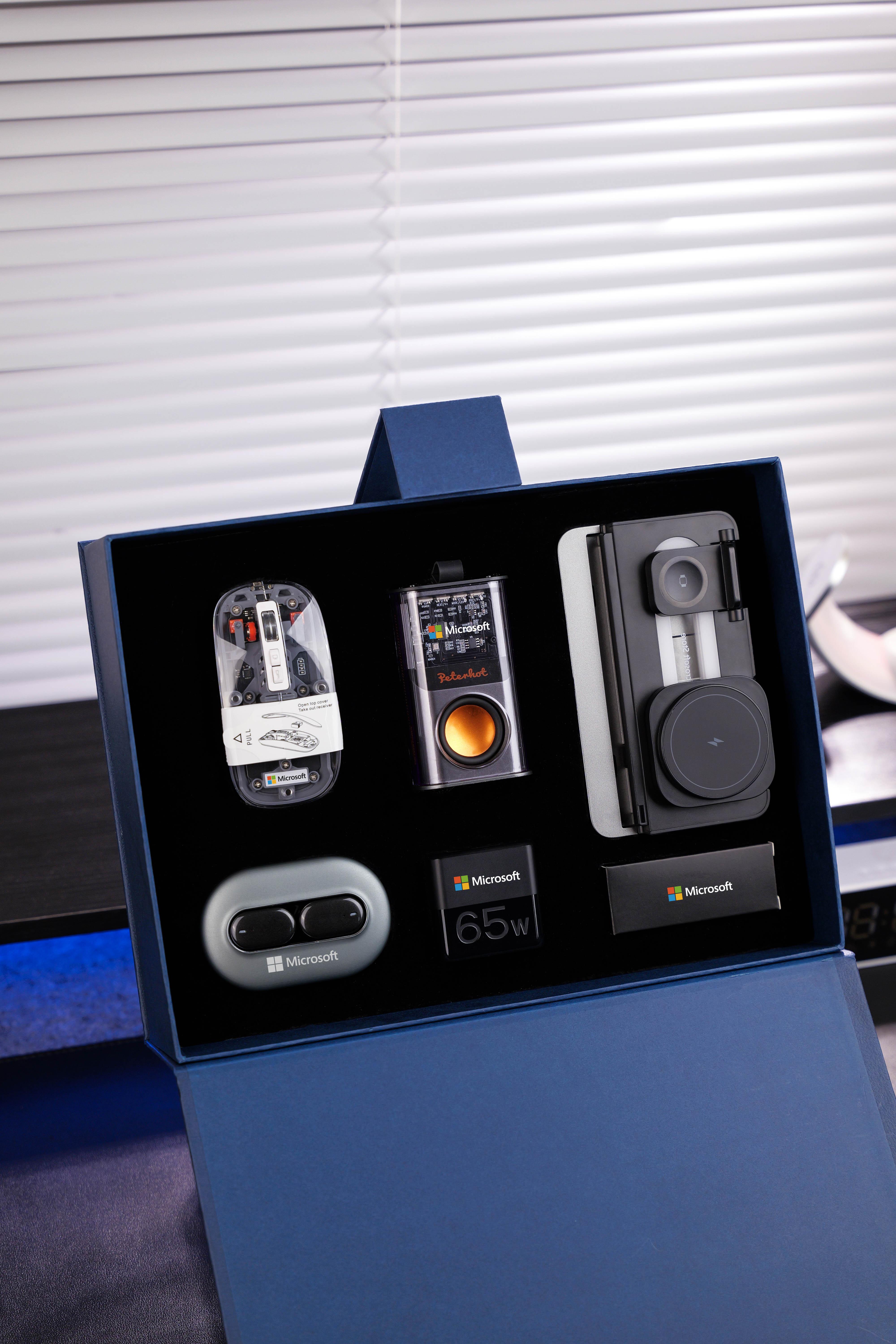 Astronaut 3-in-1 Wireless Charger & Transparent Mecha Bluetooth Speaker, 2-Piece Desk Tech Gift Set