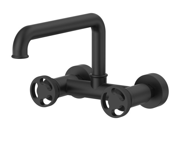 Double Lever Wall Mount Basin Mixer