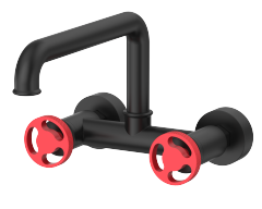 Double Lever Wall Mount Basin Mixer