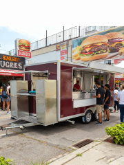 Square-shaped food trailers
