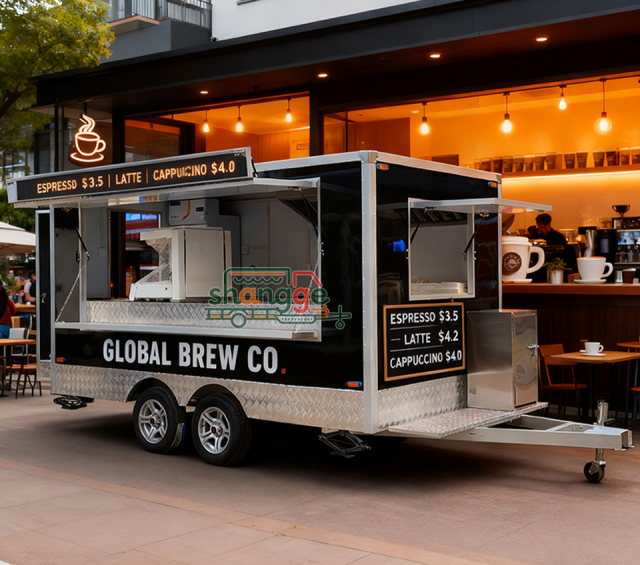 Square-shaped food trailers