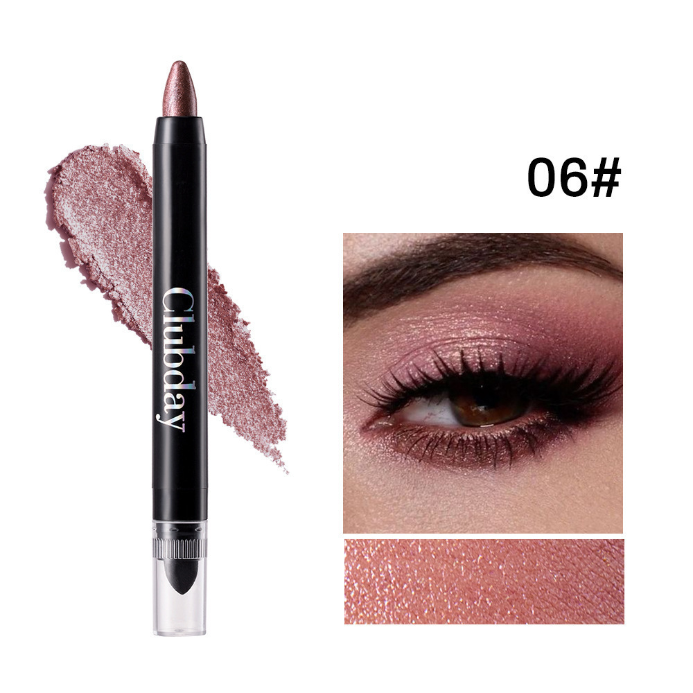 Clubday cross-border double-headed pearlescent eyeshadow stick long-lasting waterproof lazy eye makeup brightening highlight eye shadow pen