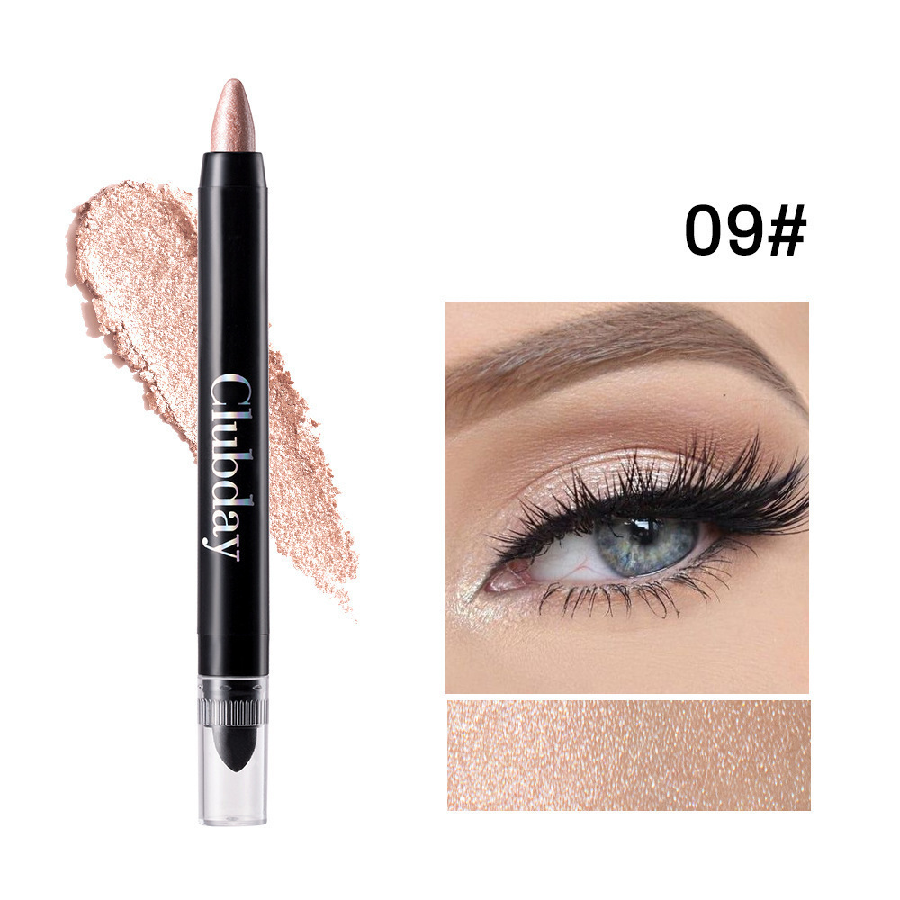 Clubday cross-border double-headed pearlescent eyeshadow stick long-lasting waterproof lazy eye makeup brightening highlight eye shadow pen