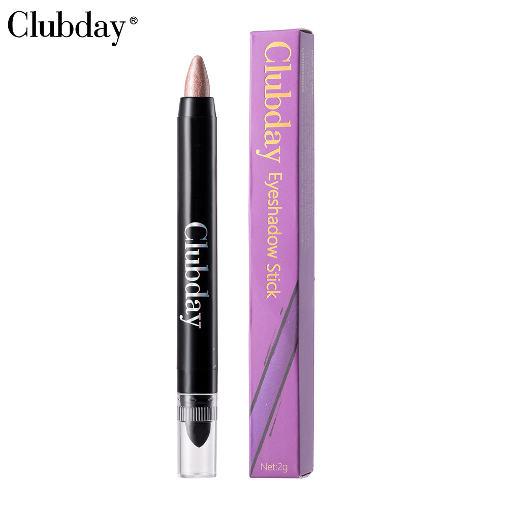 Clubday cross-border double-headed pearlescent eyeshadow stick long-lasting waterproof lazy eye makeup brightening highlight eye shadow pen