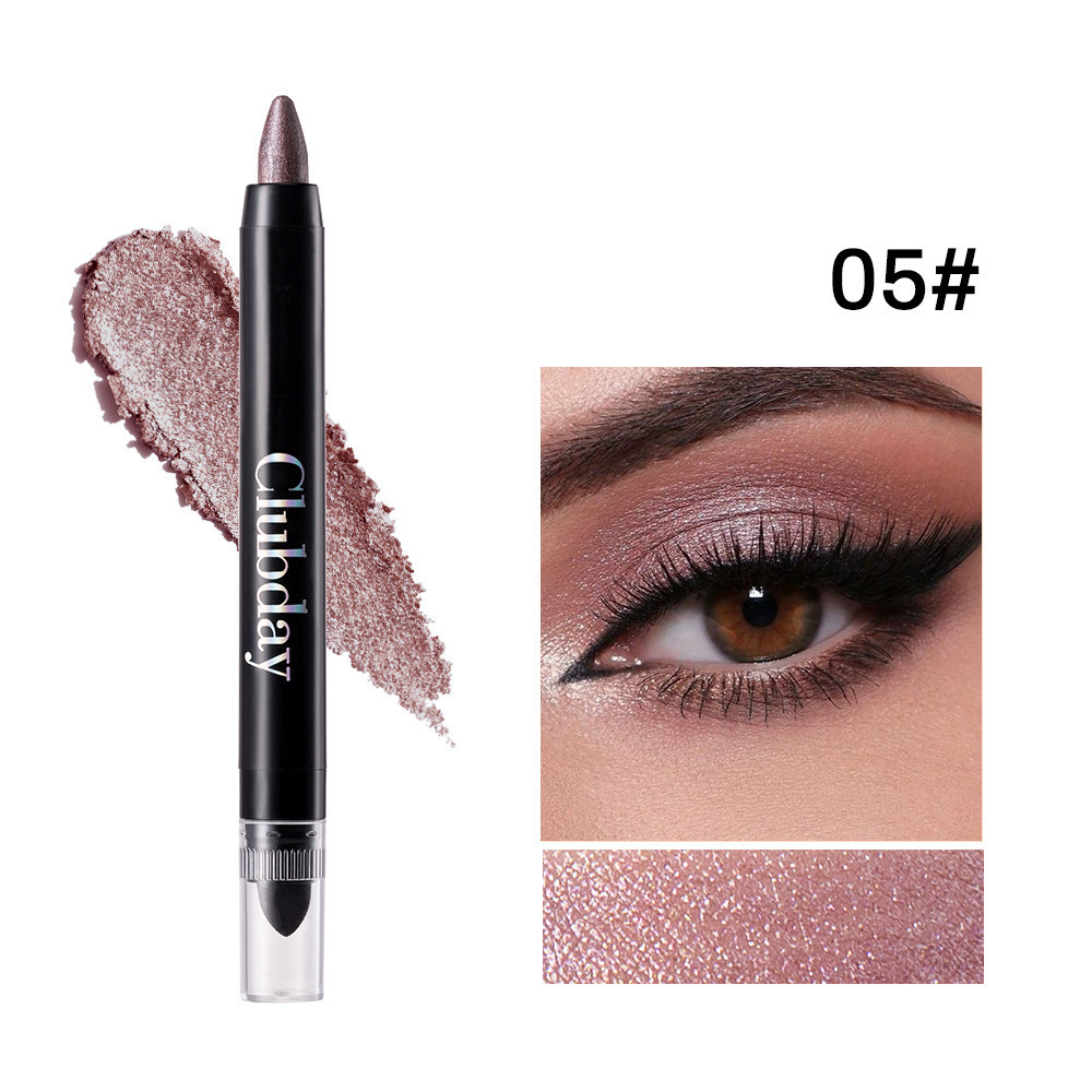 Clubday cross-border double-headed pearlescent eyeshadow stick long-lasting waterproof lazy eye makeup brightening highlight eye shadow pen