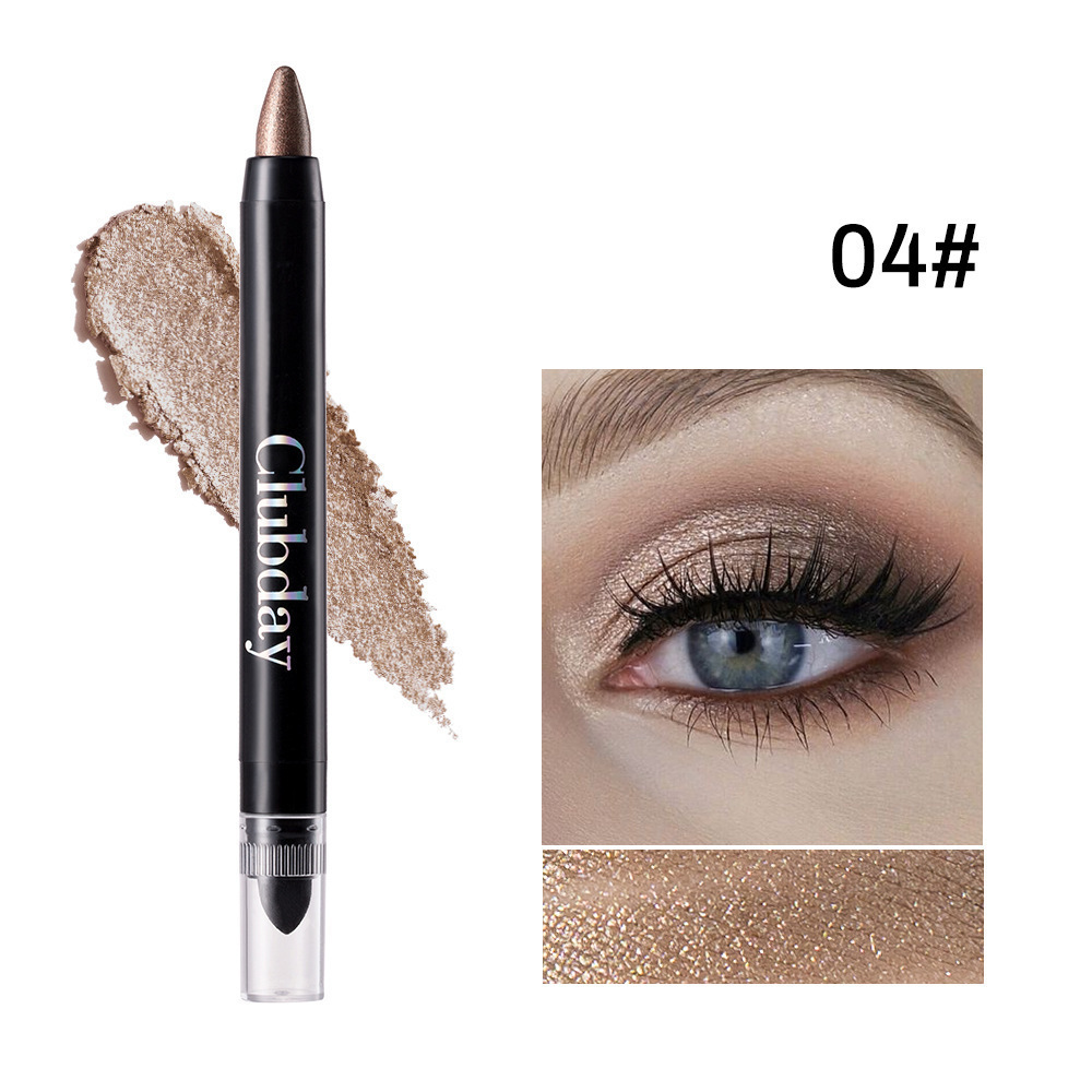 Clubday cross-border double-headed pearlescent eyeshadow stick long-lasting waterproof lazy eye makeup brightening highlight eye shadow pen