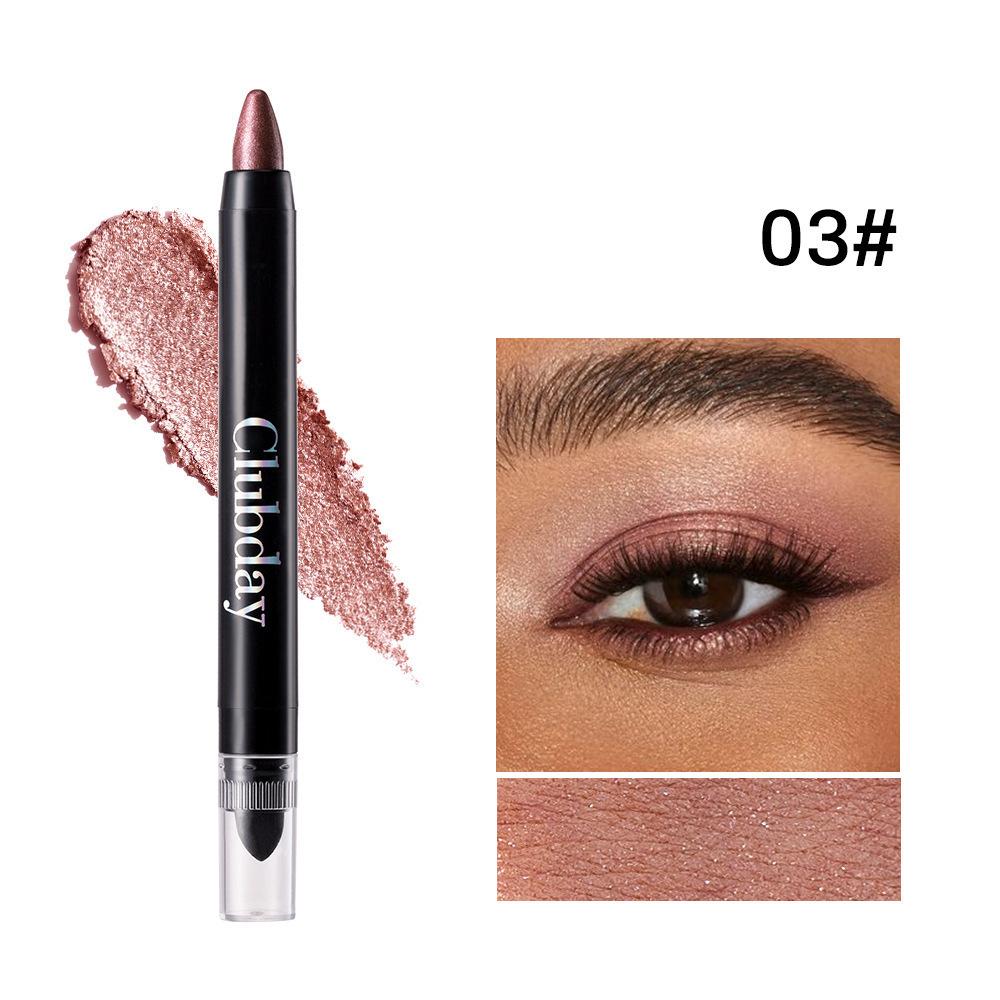 Clubday cross-border double-headed pearlescent eyeshadow stick long-lasting waterproof lazy eye makeup brightening highlight eye shadow pen