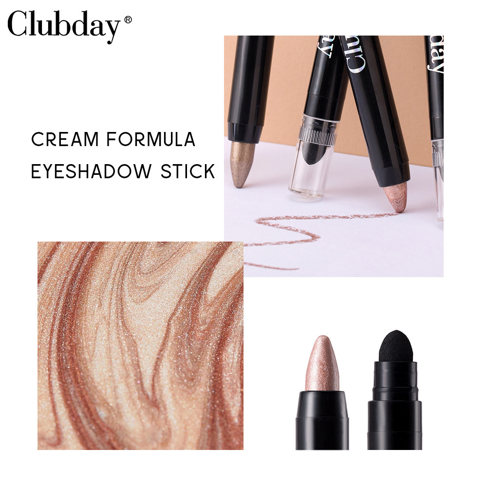 Clubday cross-border double-headed pearlescent eyeshadow stick long-lasting waterproof lazy eye makeup brightening highlight eye shadow pen