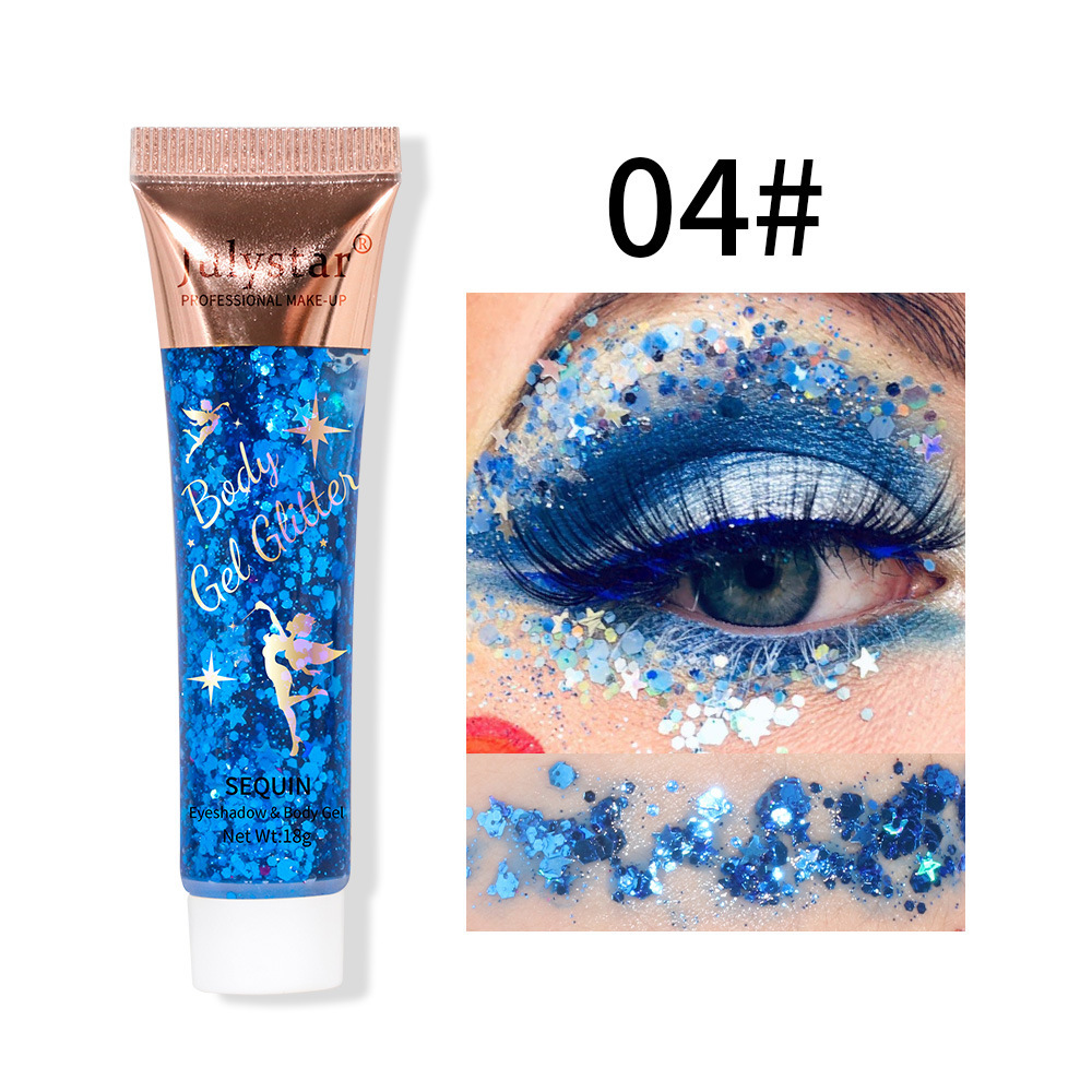 Cross-border makeup mermaid scale gel glitter eyeshadow face and lip colorful body polarized stage glitter eyeshadow