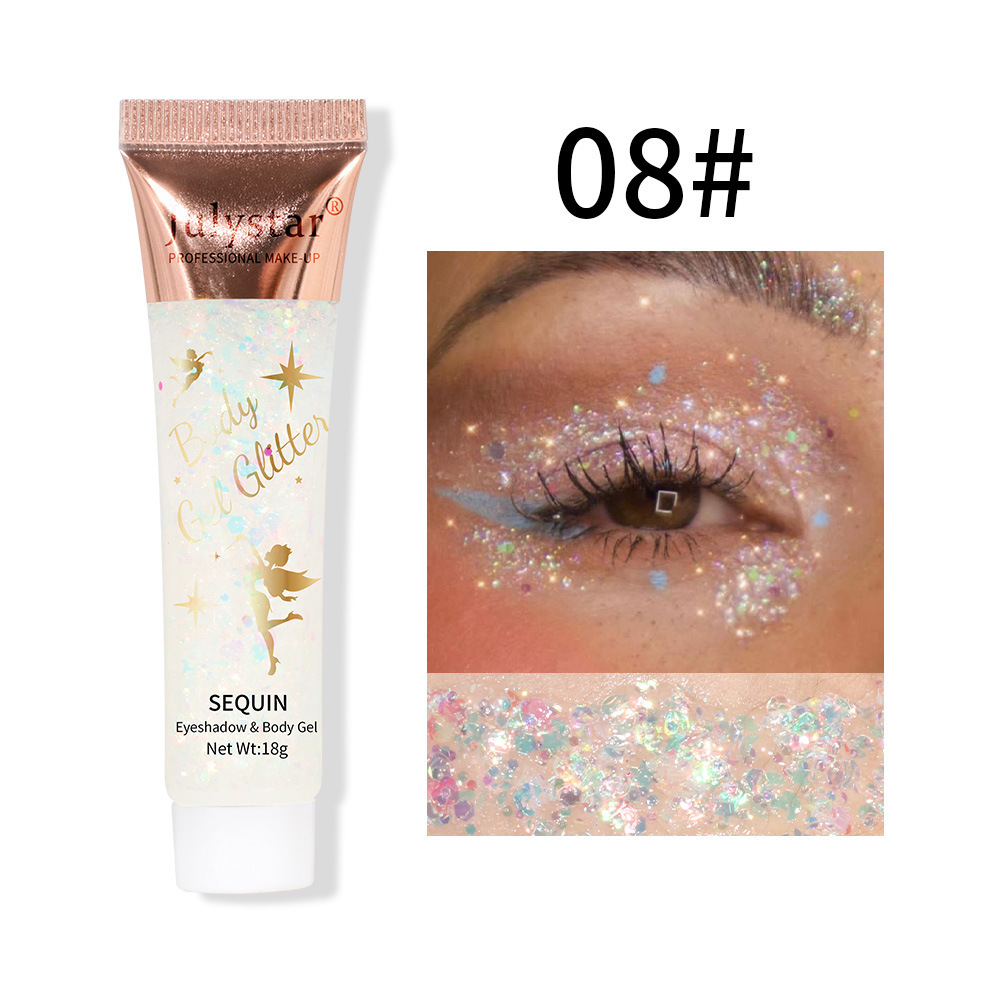 Cross-border makeup mermaid scale gel glitter eyeshadow face and lip colorful body polarized stage glitter eyeshadow