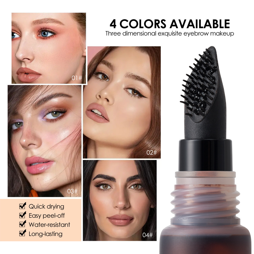 Clubday long-lasting waterproof non-smudge tear-off eyebrow glue with large brush head, natural and easy to color, setting liquid eyebrow dye