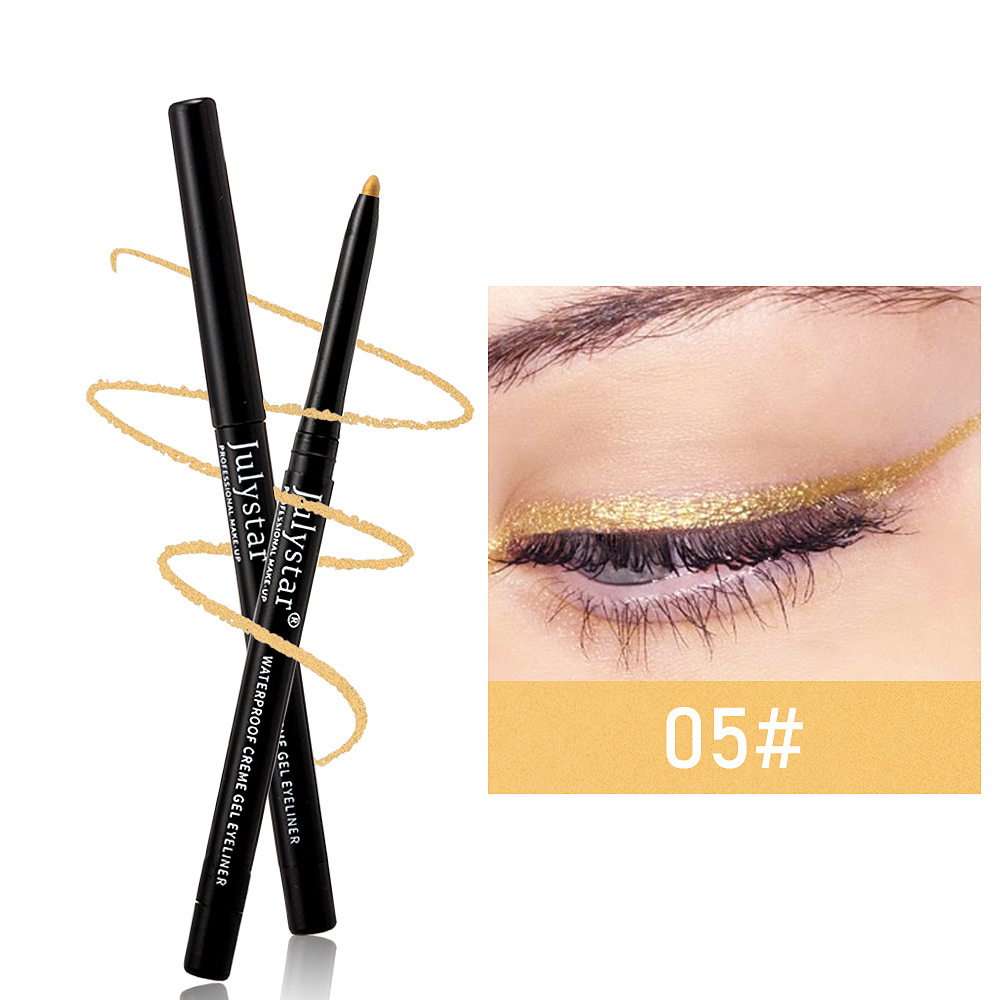 Julystar long-lasting waterproof non-smudge colorful eyeliner gel pen foreign trade special for eye easy-to-apply color makeup wholesale