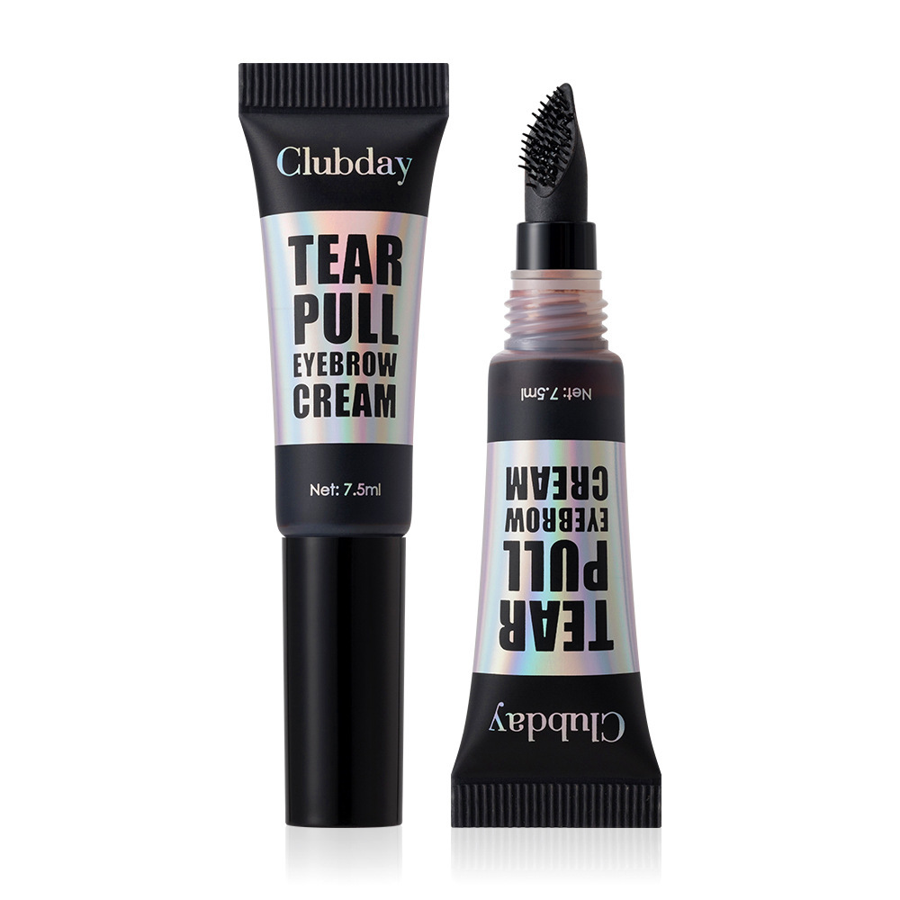 Clubday long-lasting waterproof non-smudge tear-off eyebrow glue with large brush head, natural and easy to color, setting liquid eyebrow dye