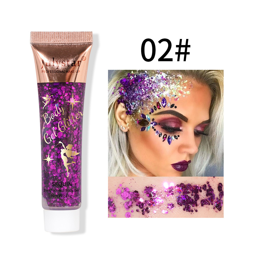 Cross-border makeup mermaid scale gel glitter eyeshadow face and lip colorful body polarized stage glitter eyeshadow