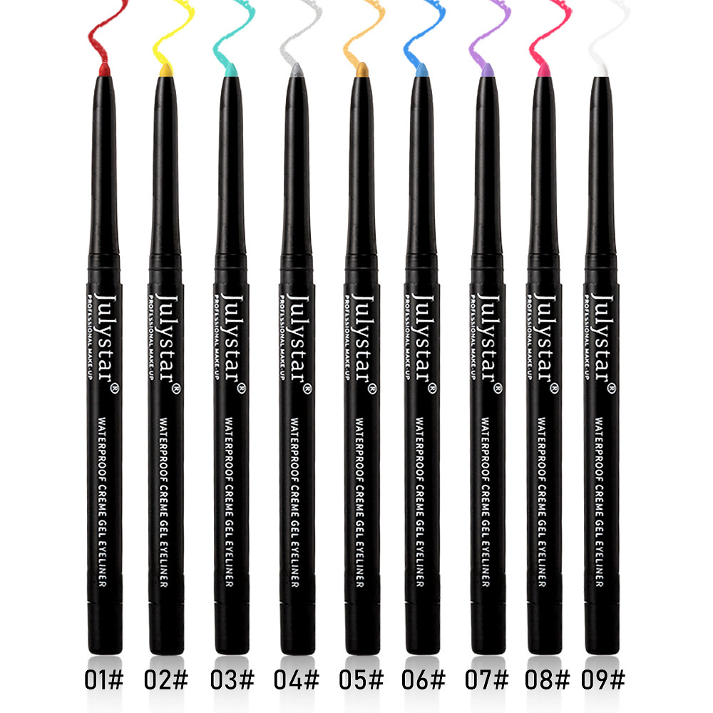 Julystar long-lasting waterproof non-smudge colorful eyeliner gel pen foreign trade special for eye easy-to-apply color makeup wholesale