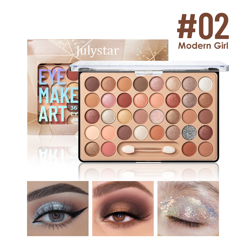 Cross-border makeup pearlescent eyeshadow palette 36 colors multi-functional matte pearlescent long-lasting color eyeshadow spot wholesale