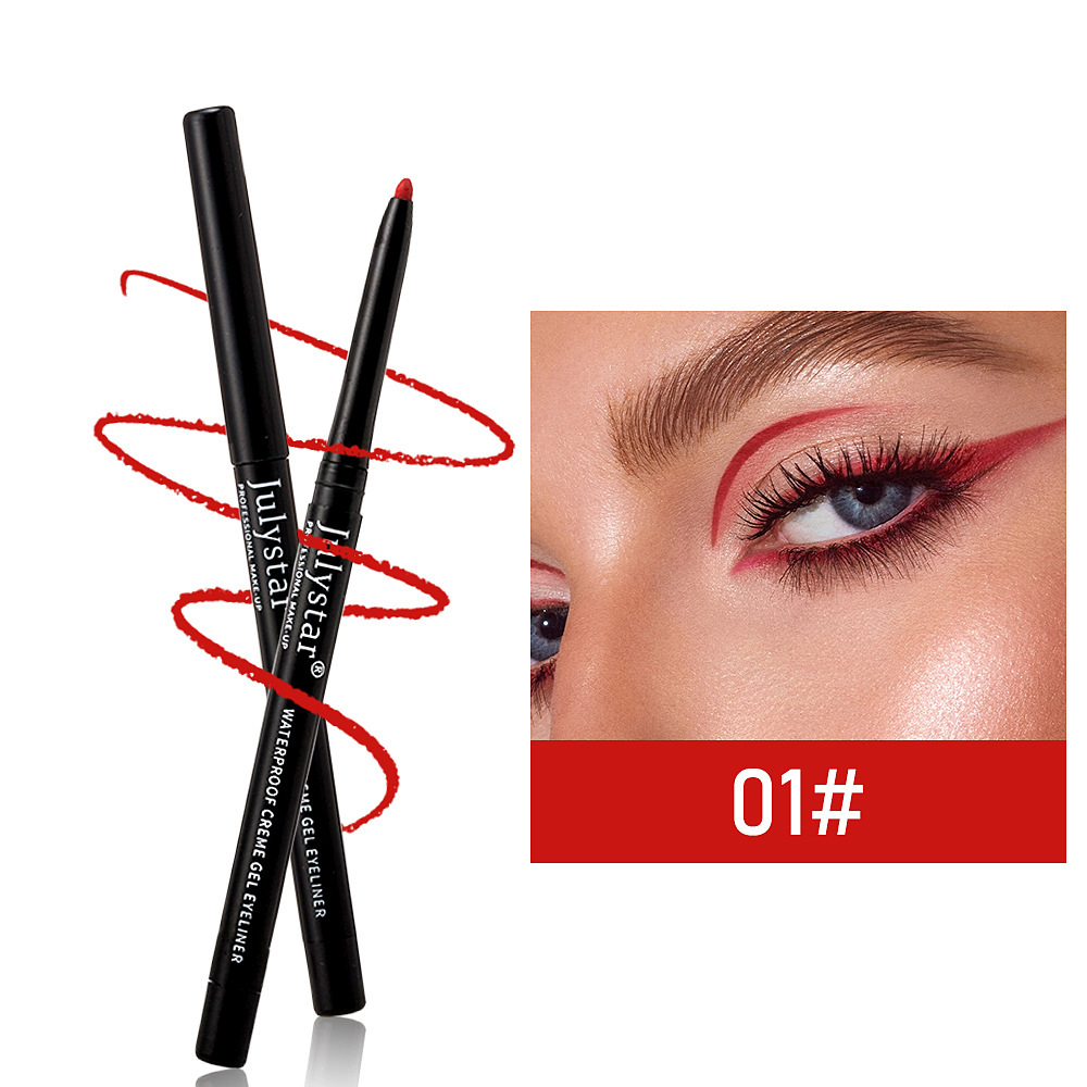 Julystar long-lasting waterproof non-smudge colorful eyeliner gel pen foreign trade special for eye easy-to-apply color makeup wholesale