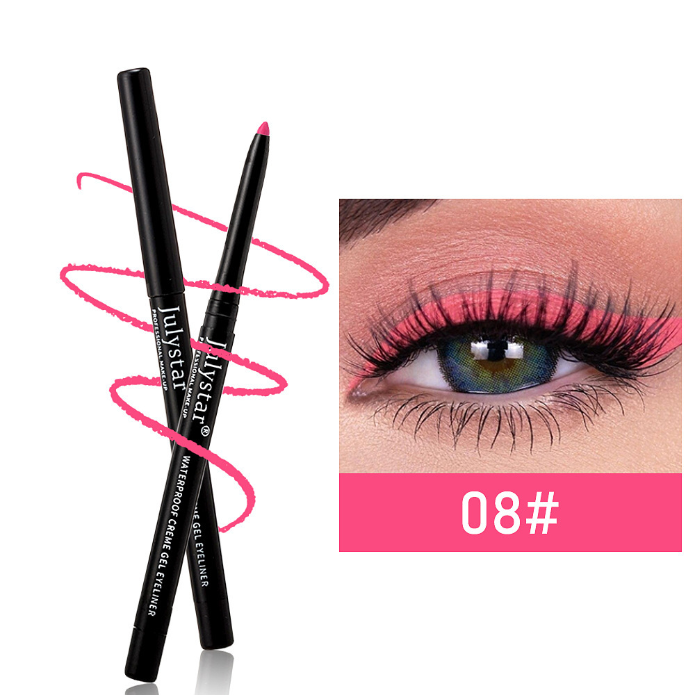 Julystar long-lasting waterproof non-smudge colorful eyeliner gel pen foreign trade special for eye easy-to-apply color makeup wholesale