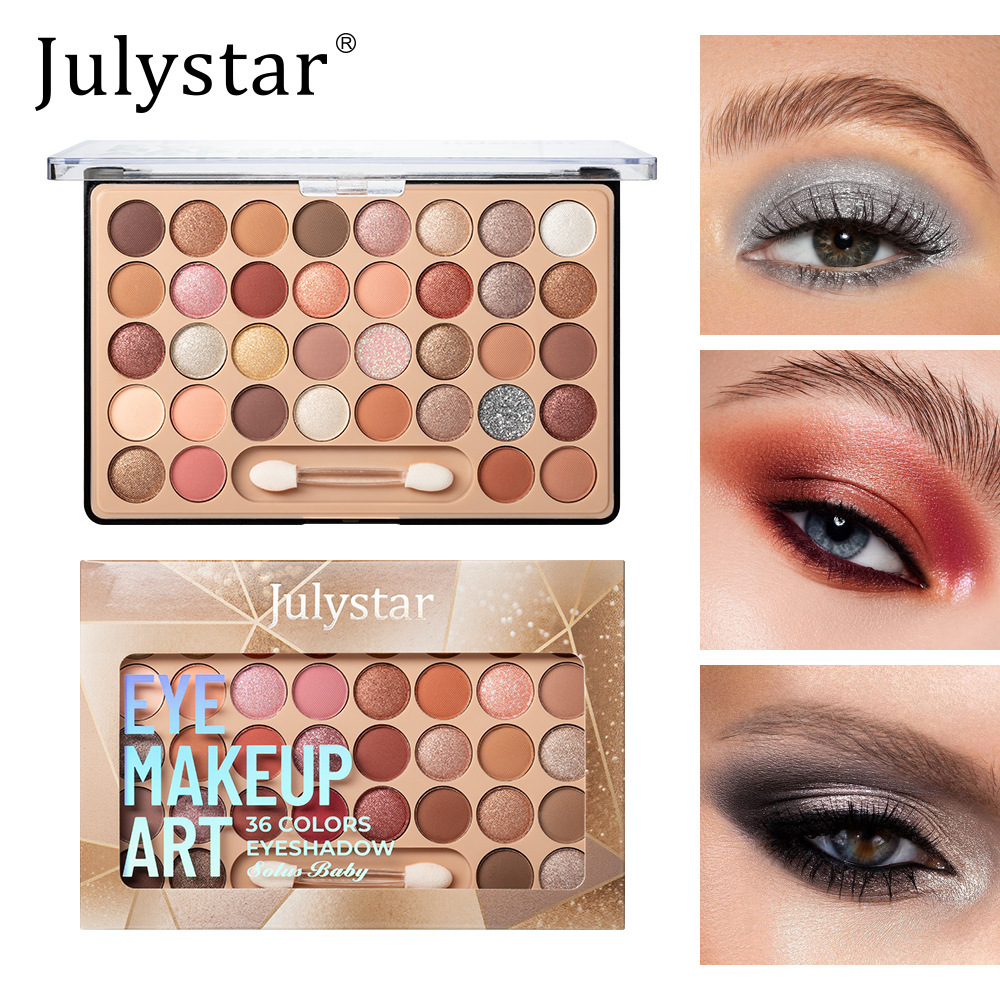 Cross-border makeup pearlescent eyeshadow palette 36 colors multi-functional matte pearlescent long-lasting color eyeshadow spot wholesale