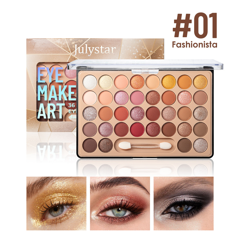 Cross-border makeup pearlescent eyeshadow palette 36 colors multi-functional matte pearlescent long-lasting color eyeshadow spot wholesale