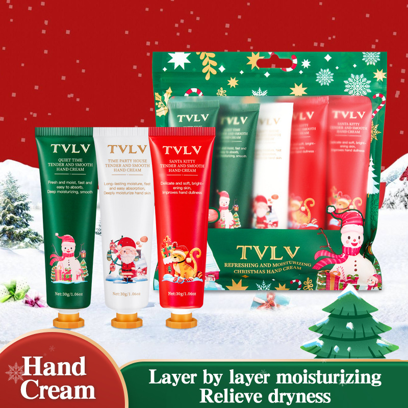 跨境全英文TVLV香氛护手霜30g圣诞节新年保湿滋润护手霜套装批发