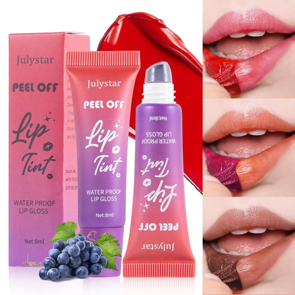 Julystar fruity lip makeup tear-off lip glaze matte matte base color waterproof tear-off lipstick wholesale