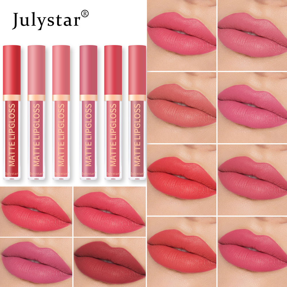 Cross-border e-commerce matte lip glaze matte lipstick does not stick to cups and does not fade lip gloss genuine cosmetics wholesale hot supply