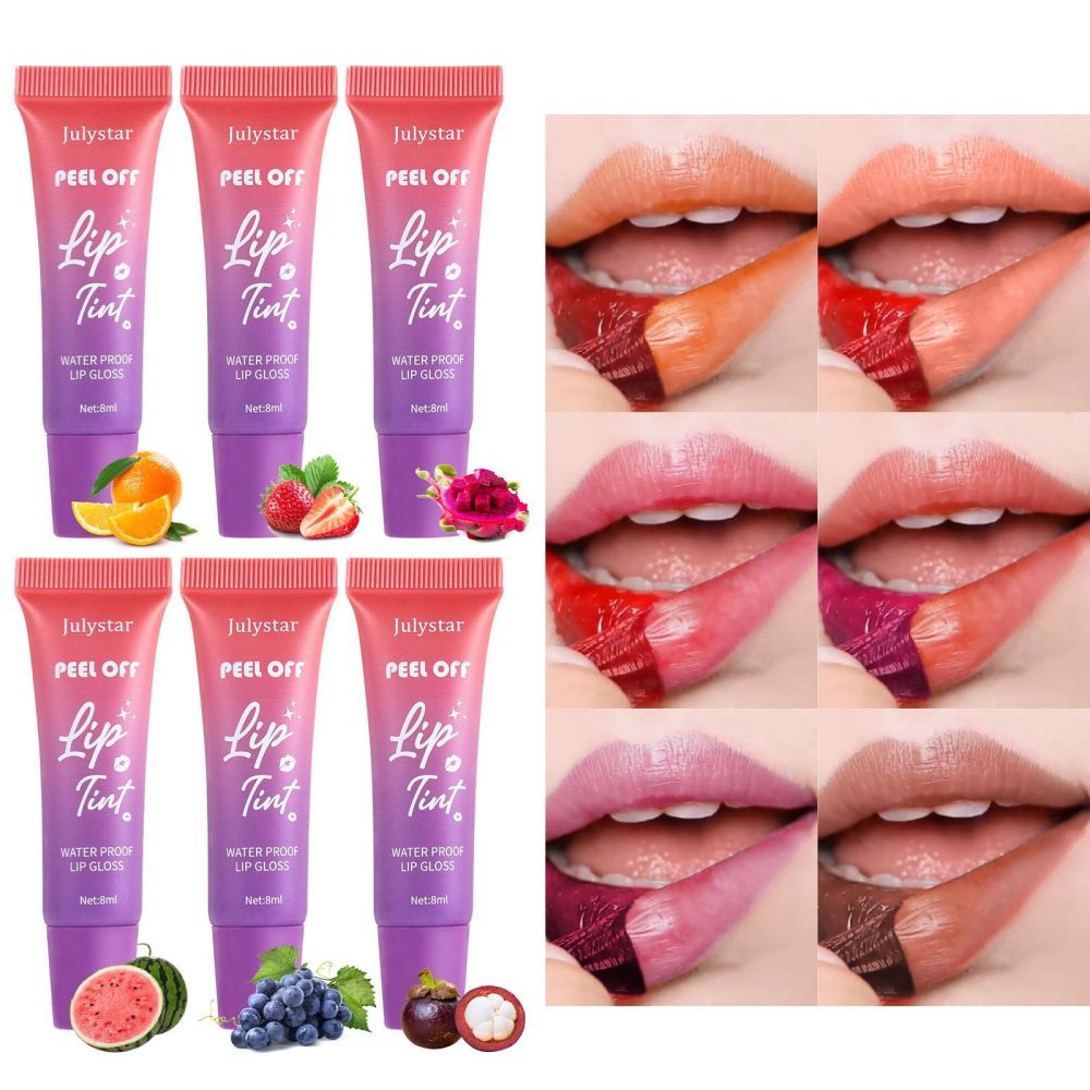 Julystar fruity lip makeup tear-off lip glaze matte matte base color waterproof tear-off lipstick wholesale