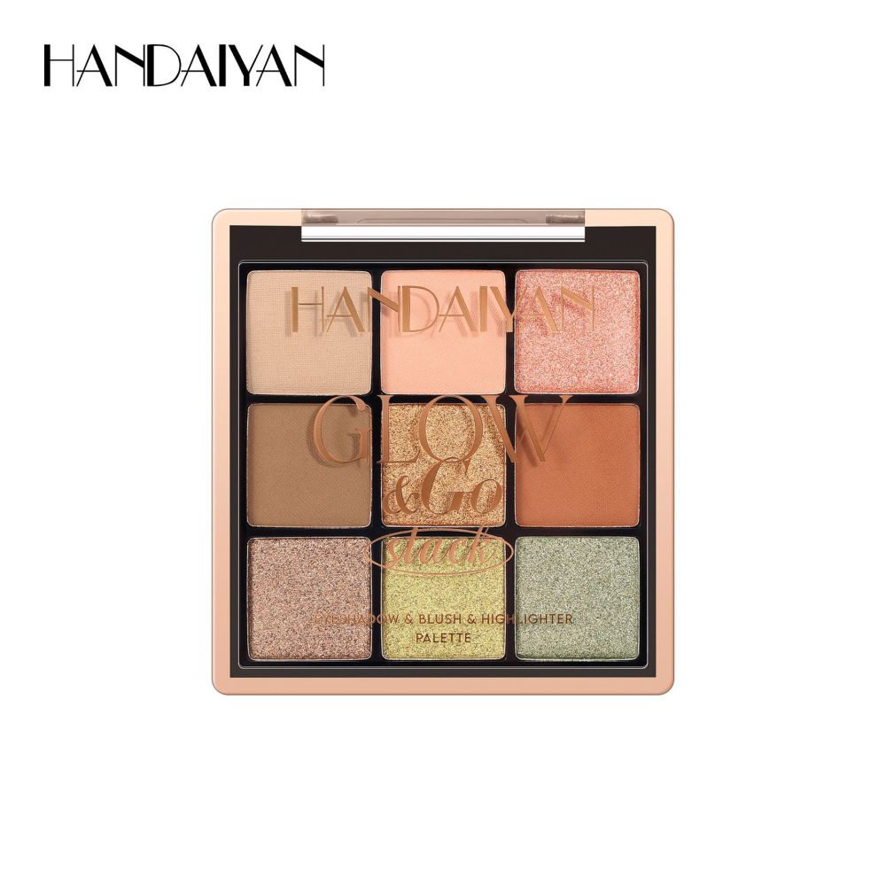 Cross-border eye shadow, blush and highlight three-in-one HANDAIYAN eye shadow palette three-layer comprehensive palette highlight blush palette