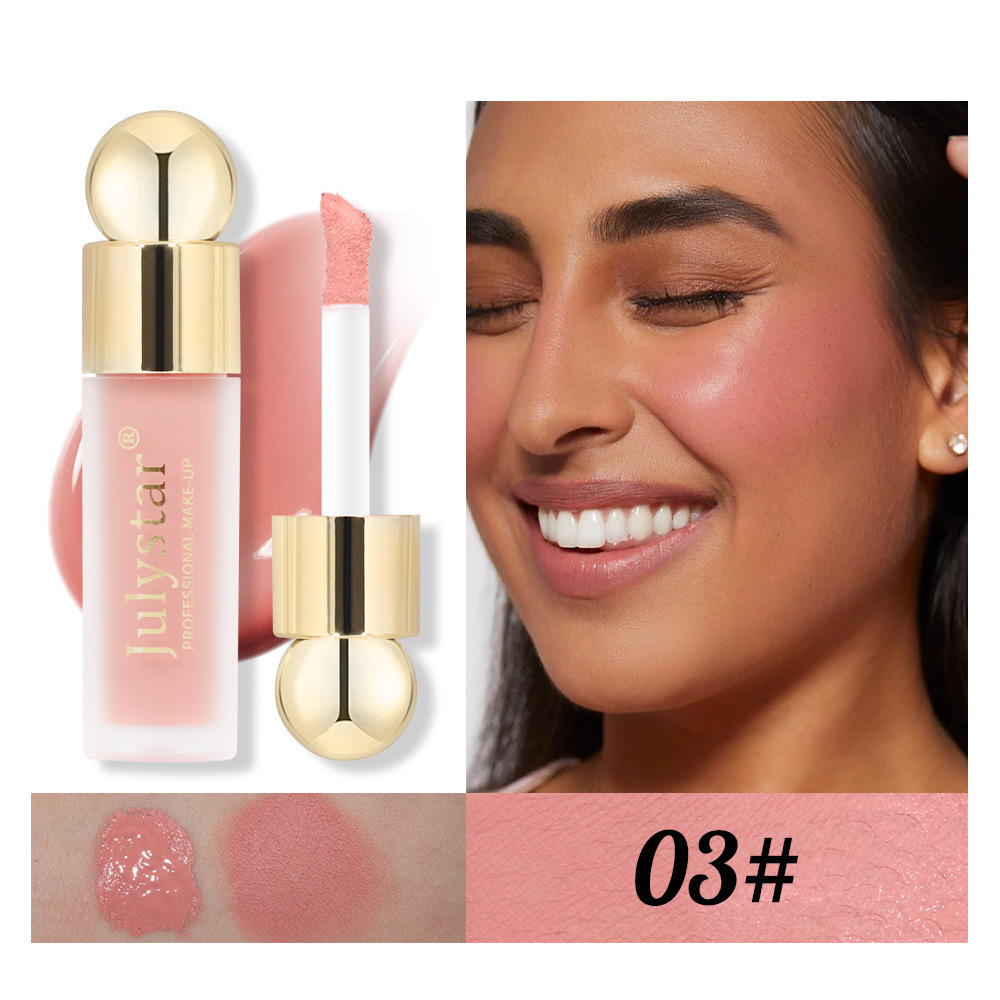 Cross-border beauty makeup single-color matte liquid blush natural long-lasting lip glaze sun-red pink eye shadow multifunctional blush liquid