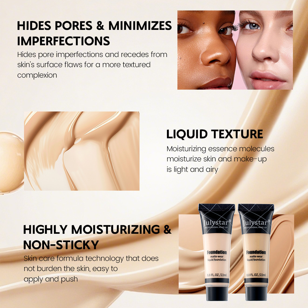 Cross-border popular long-lasting concealer liquid foundation facial makeup oil control waterproof and sweat-proof makeup foundation spot wholesale